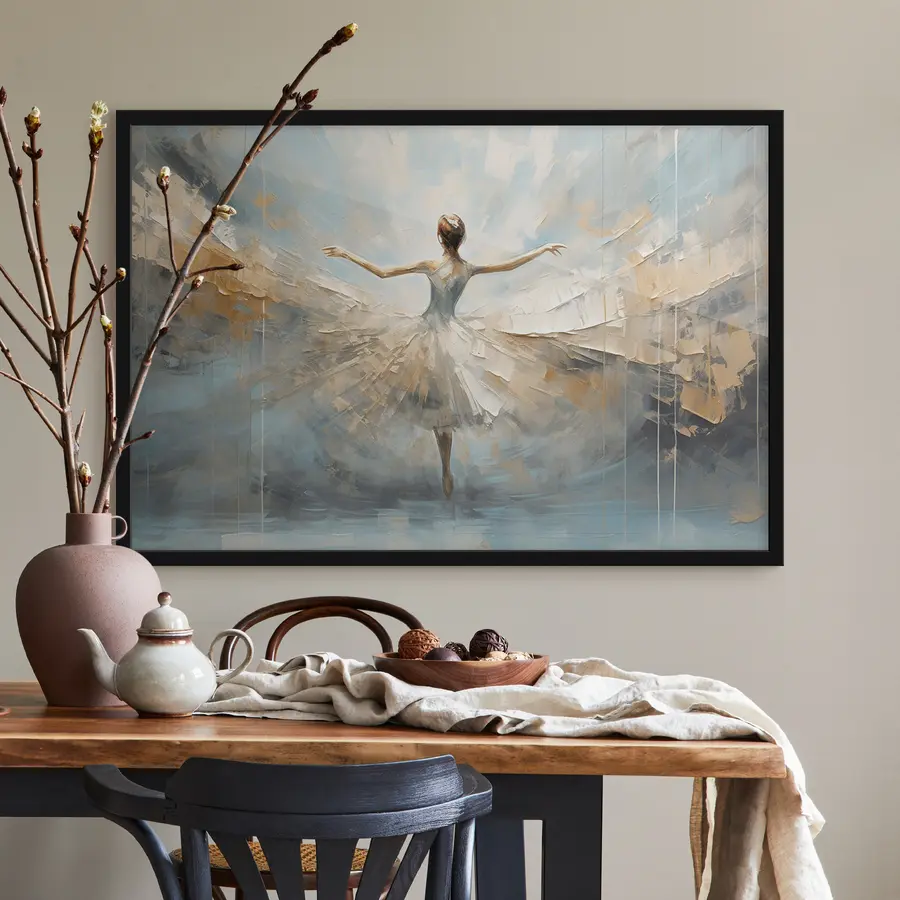 Fototapete Tänzerin, die Licht und Bewegung umarmt f35538