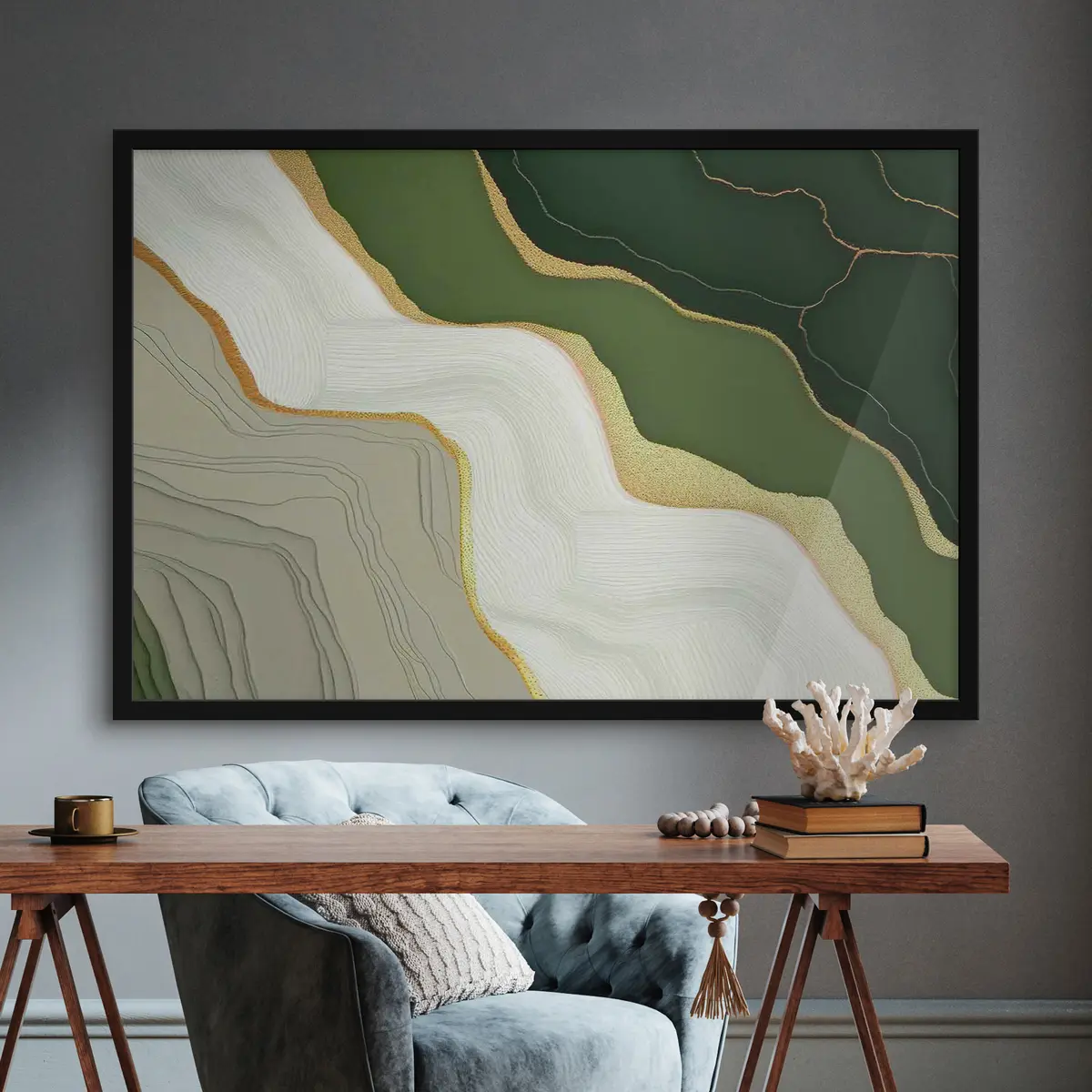 Poster Elegante Wellen aus strukturierten Erdtönen f35427