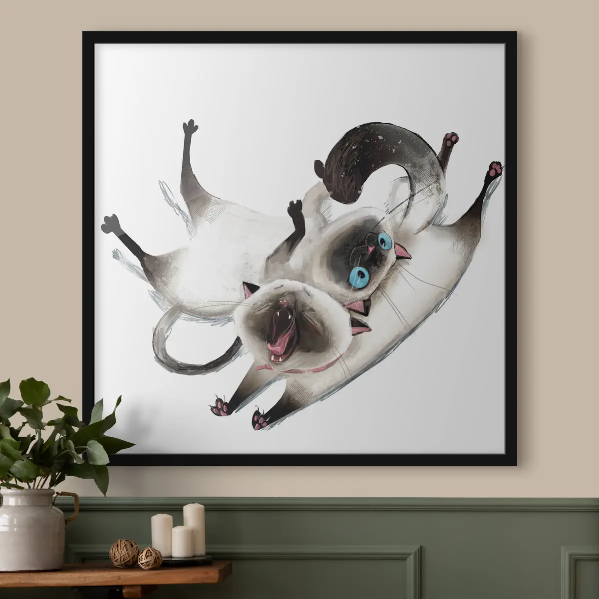 Poster Zwei Siamesische Katzen f34990