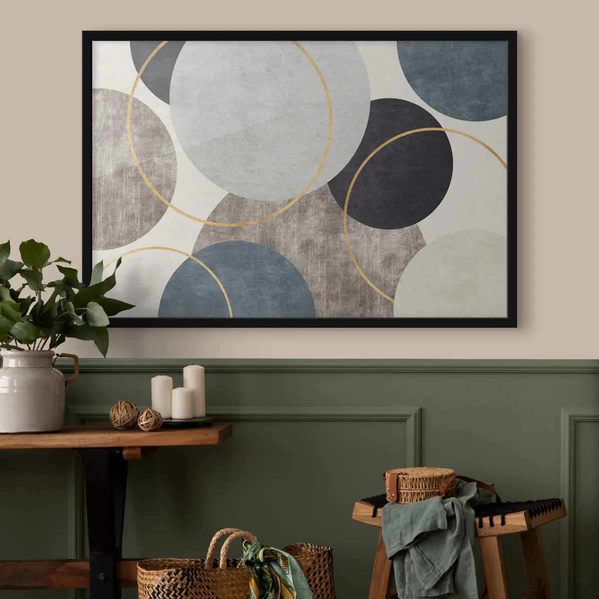 Poster Abstrakte Kreise und Linien in Harmonie f34791