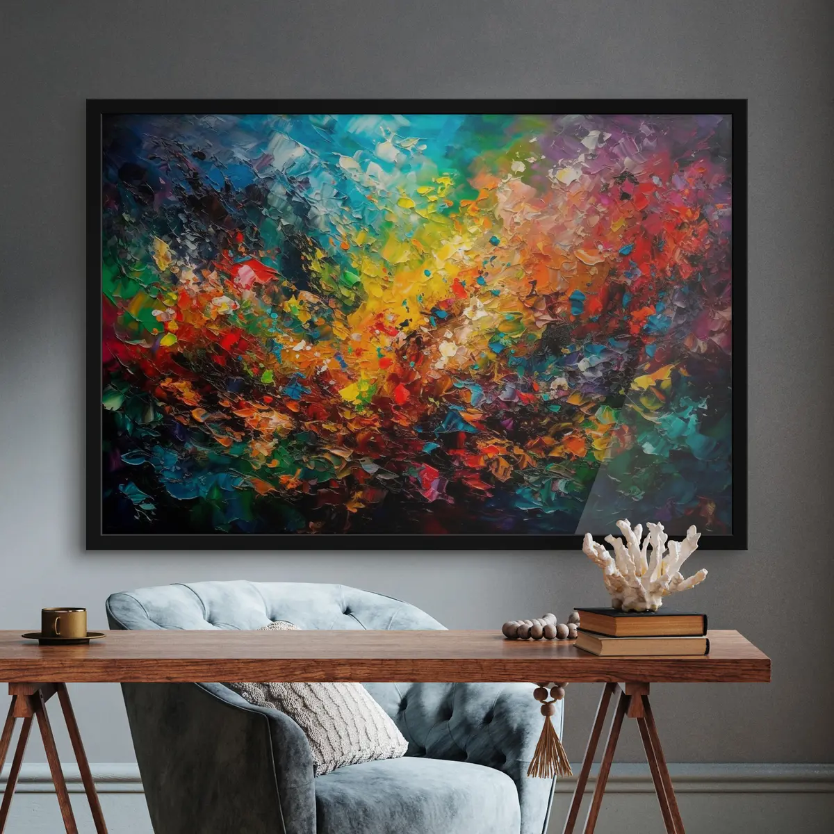 Poster Lebendige Farben in abstrakter Harmonie f34451
