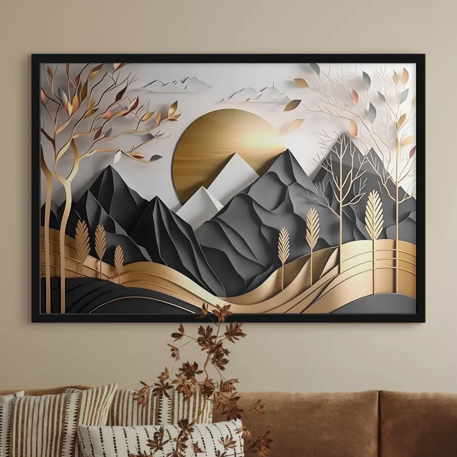 Fototapete Ruhige Landschaft mit vielschichtigen Texturen f34419