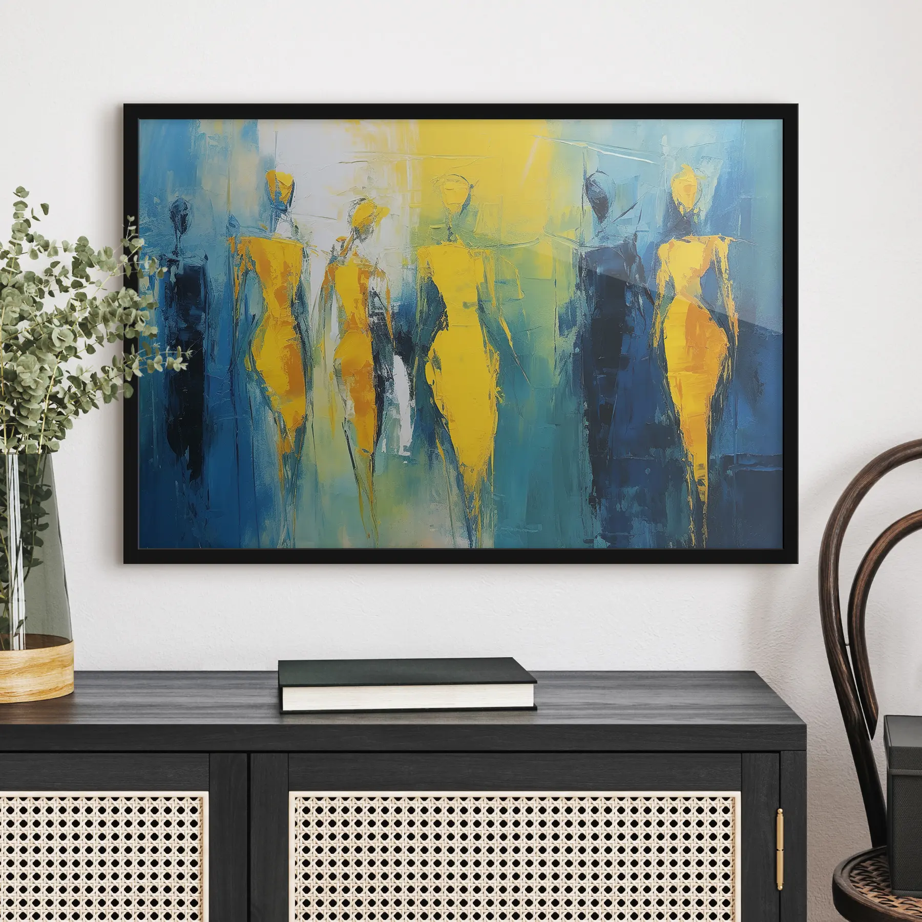 Fototapete Elegante Figuren in leuchtenden Farben f33867