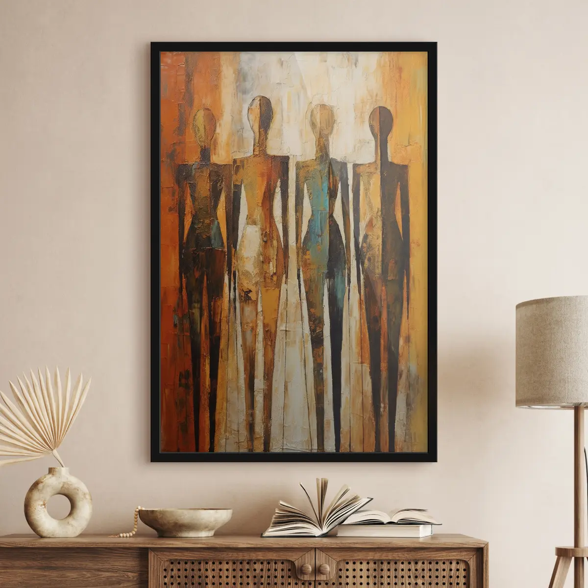 Poster Abstrakte Figuren in warmen Farbtönen f33852