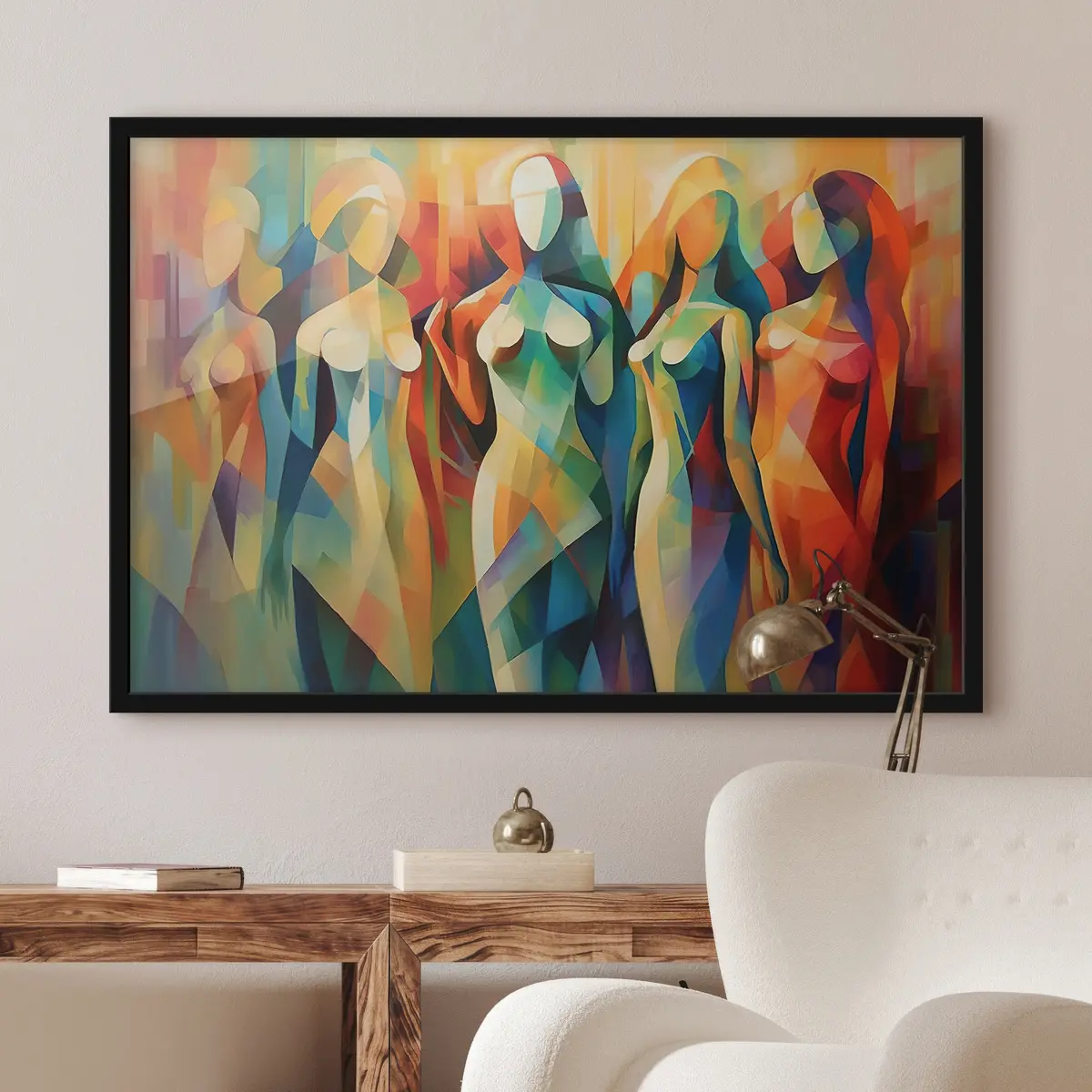 Poster Abstrakte Figuren in lebhaften Farbtönen f33844