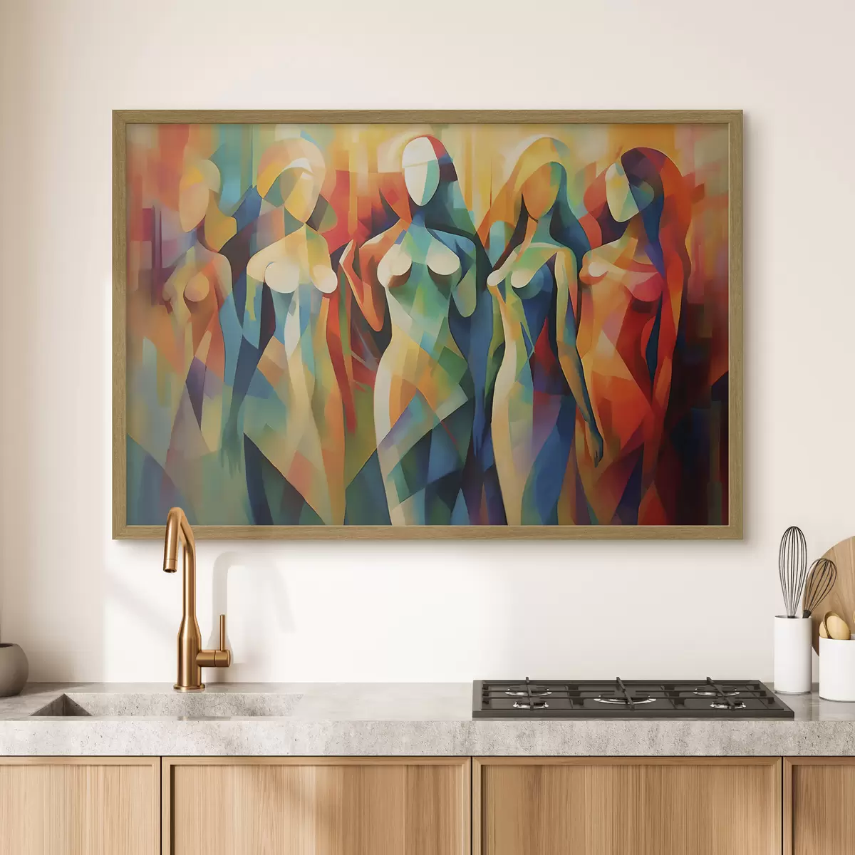Poster Abstrakte Figuren in lebhaften Farbtönen f33844