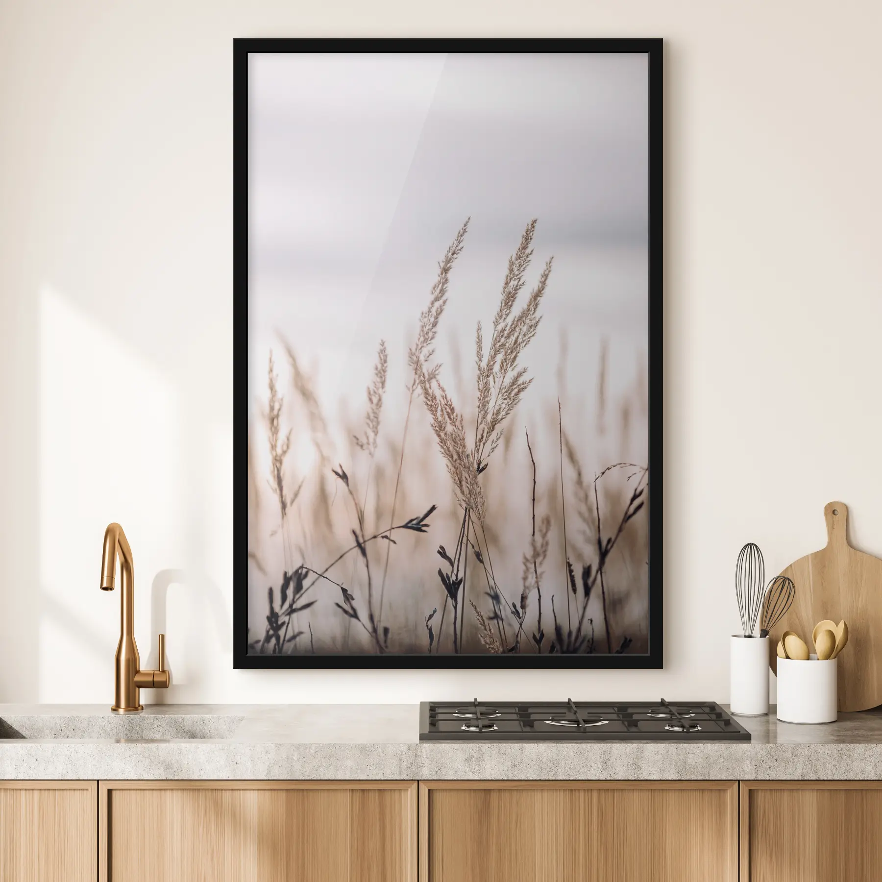 Wandbilder Weiche Gräser, die sich im Wind wiegen f33070