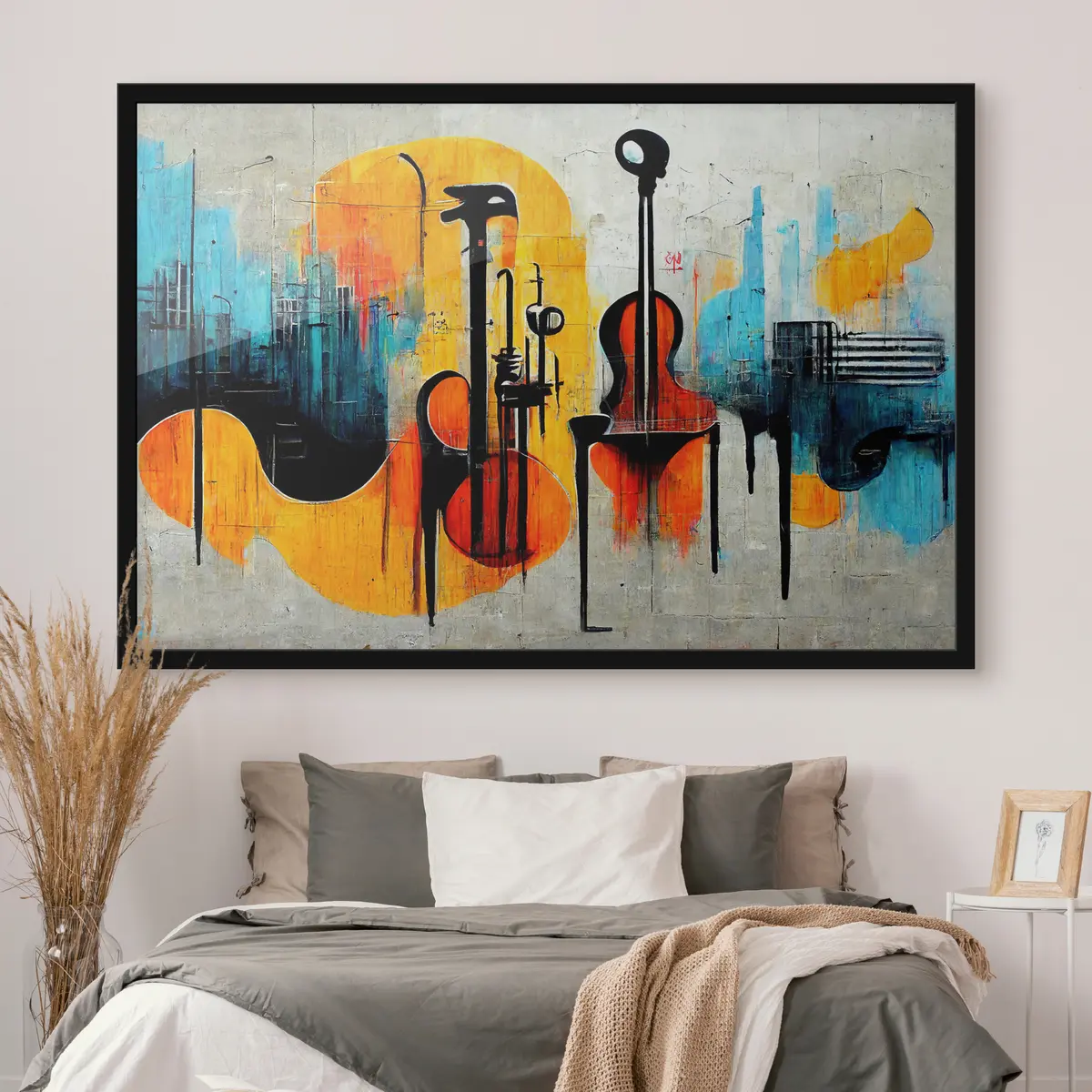 Poster Lebendiges Wandbild zu Ehren der Musik und Kreativität f33044