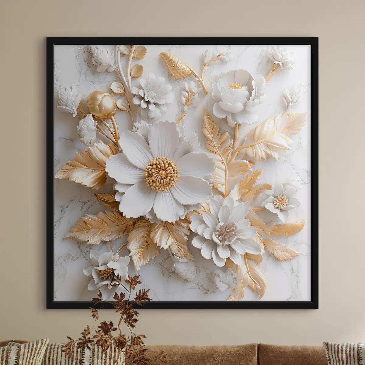 Poster Elegantes Blumenarrangement in sanften Farbtönen f32778