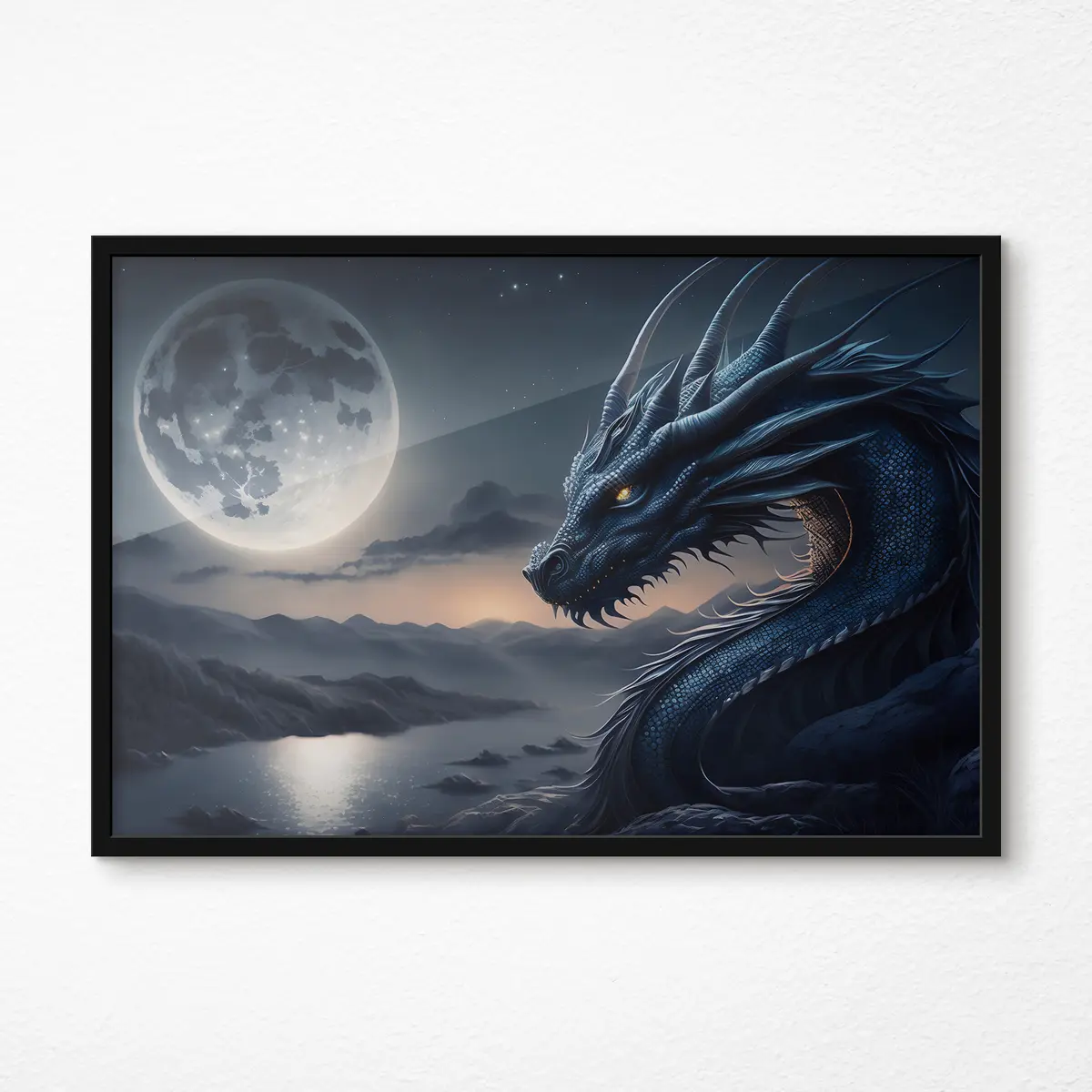 Poster Majestätischer Drache im Mondlicht f32612