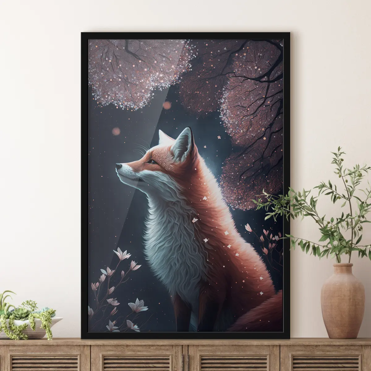 Poster Ein Fuchs in einer traumhaften Landschaft f32548