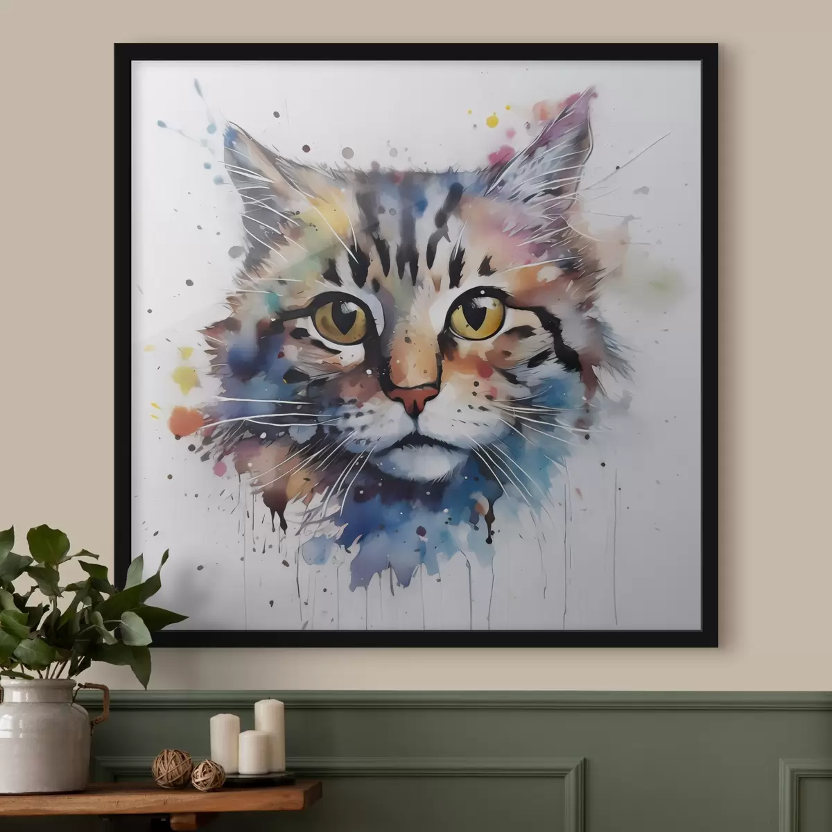 Poster Katze im Aquarell-Stil f32314
