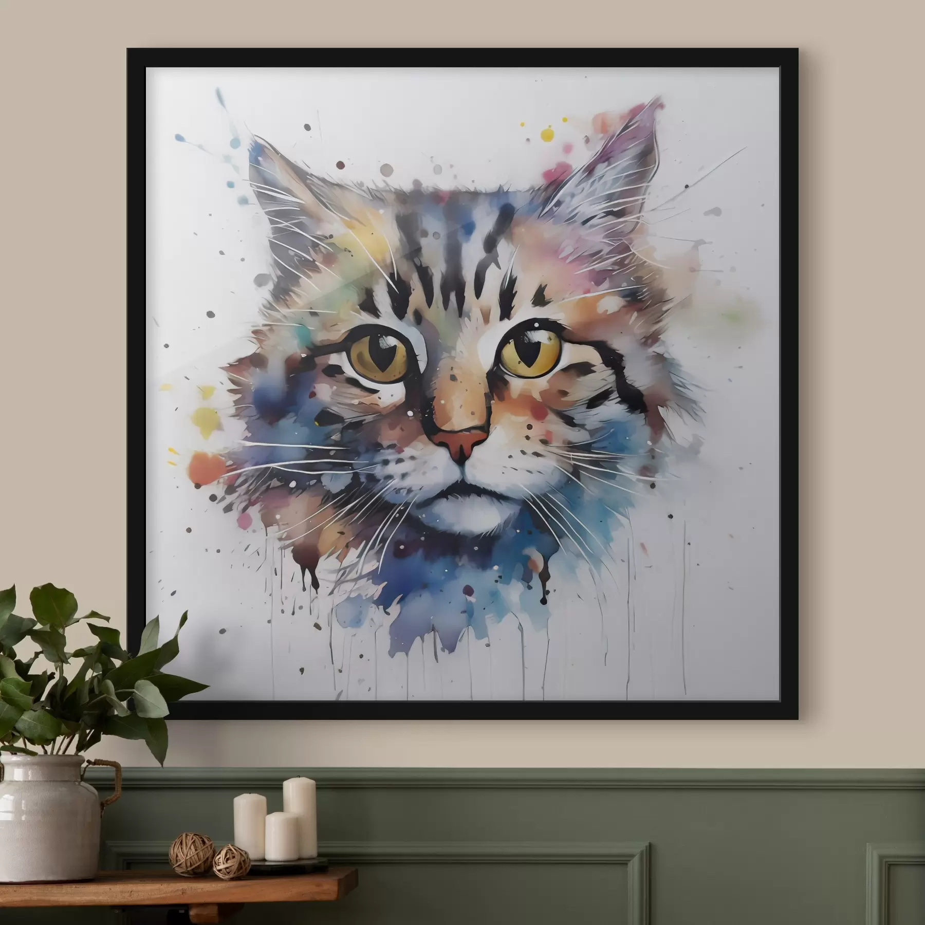 Fototapete Katze im Aquarell-Stil f32314