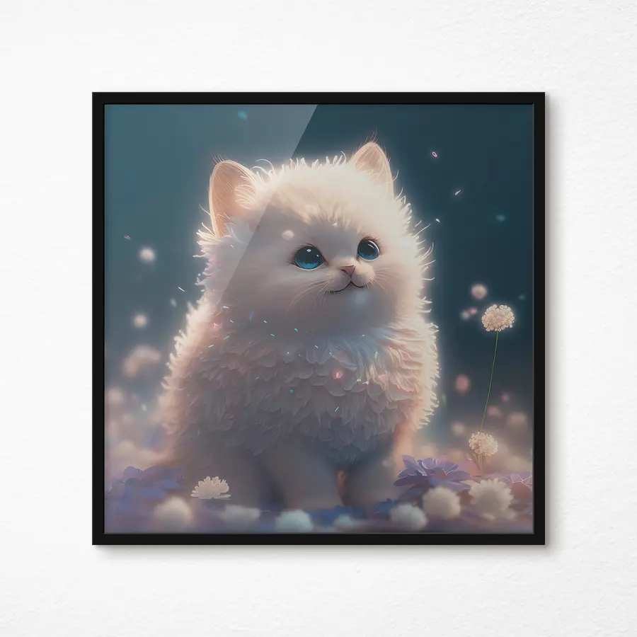 Fototapete Flauschiger Begleiter in einem traumhaften Garten f31842