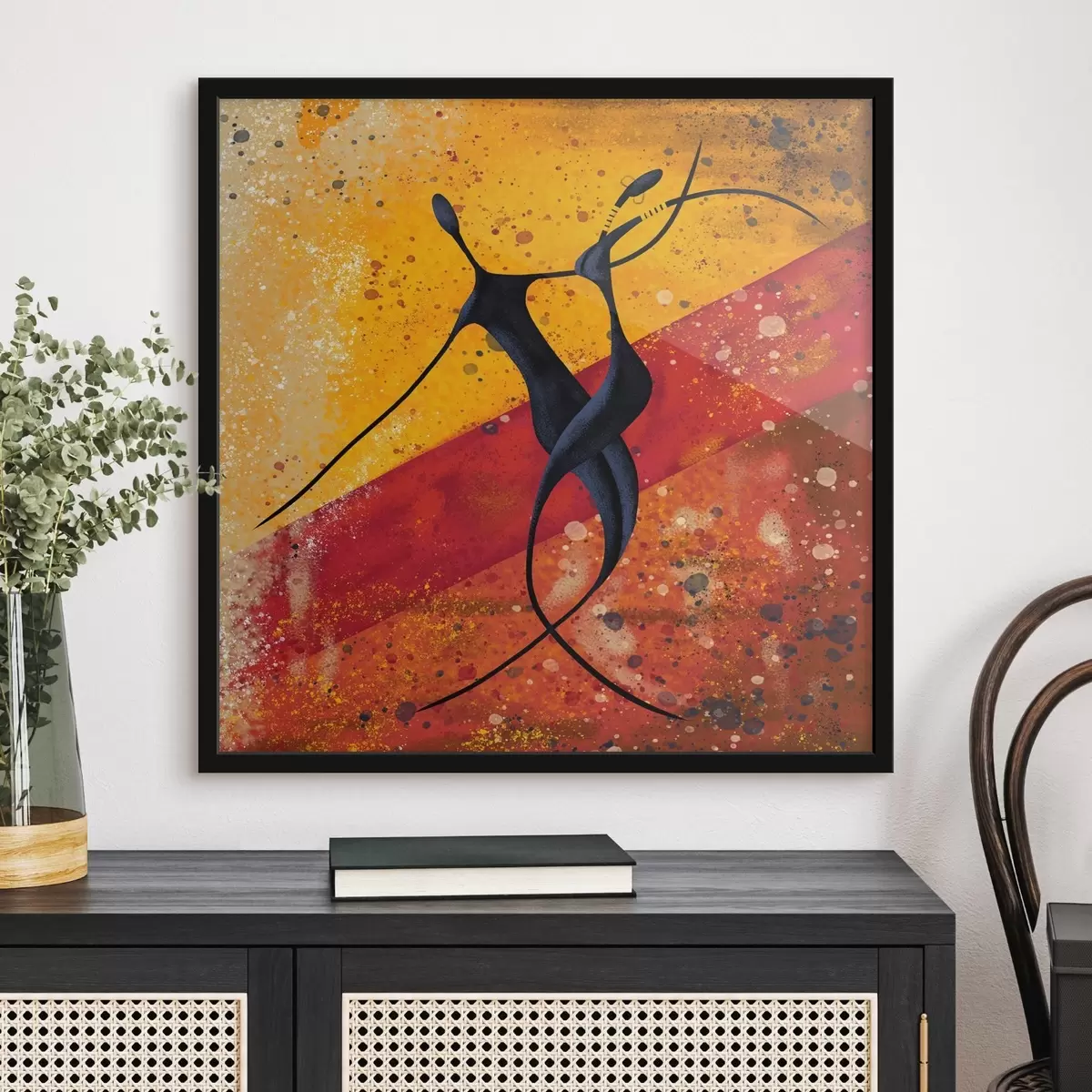 Poster Silhouettentanz im afrikanischen Stil f28768