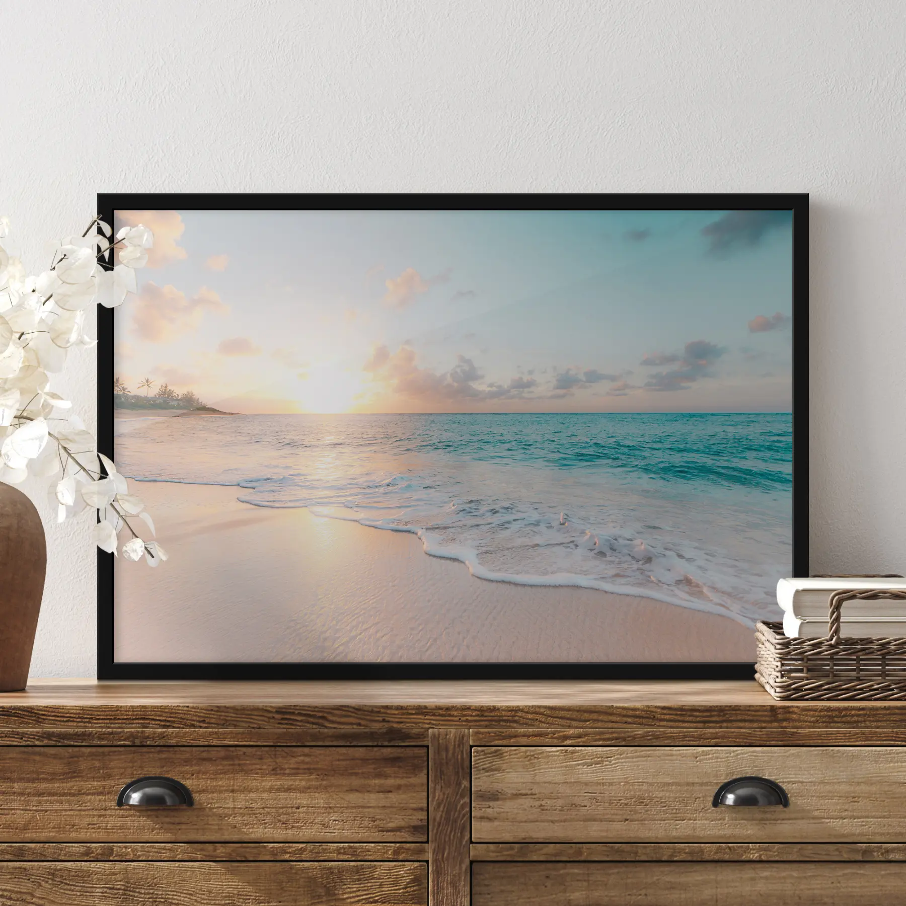 Fototapete Heiterer Sonnenuntergang über ruhigen Gewässern f28661