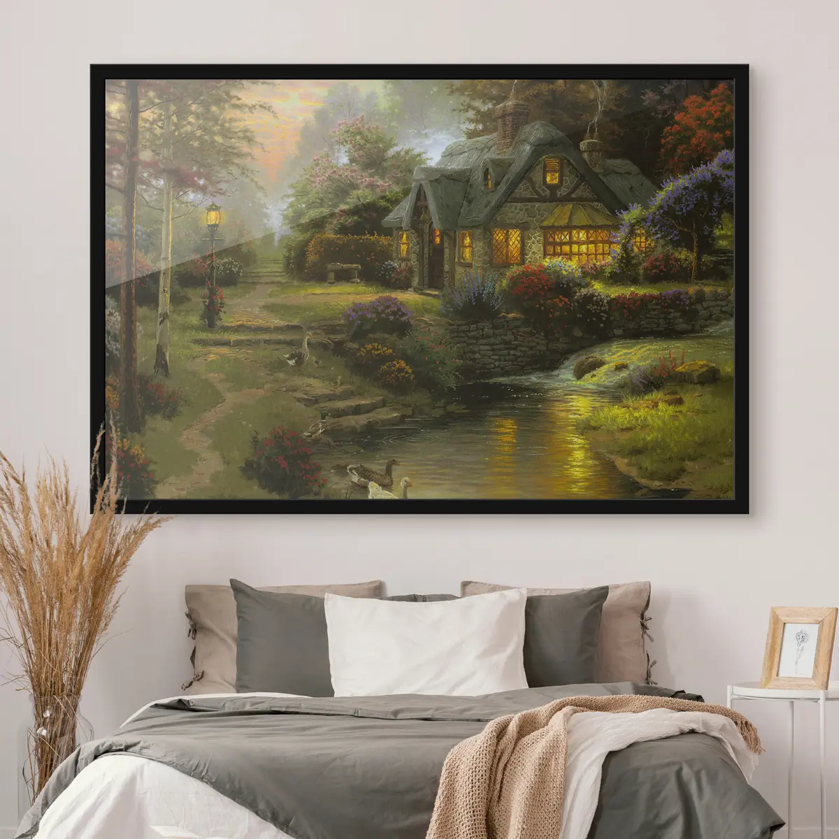 Poster Charmantes Ferienhaus an einem ruhigen Bach f19095