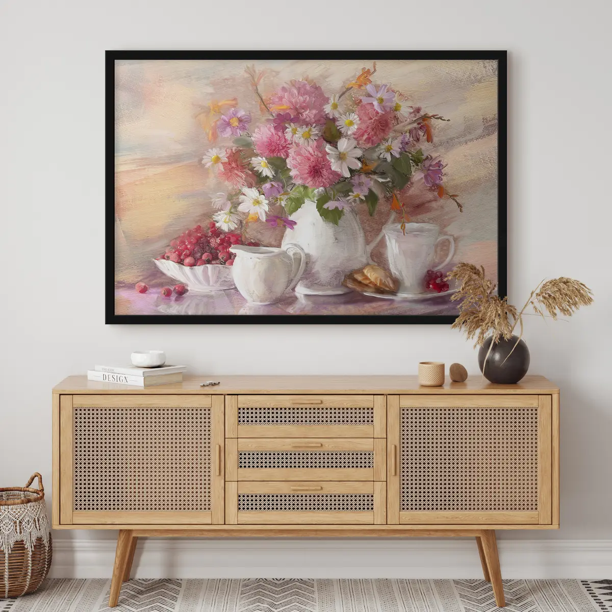 Poster Wunderschöne Blüten und süße Leckereien f15070