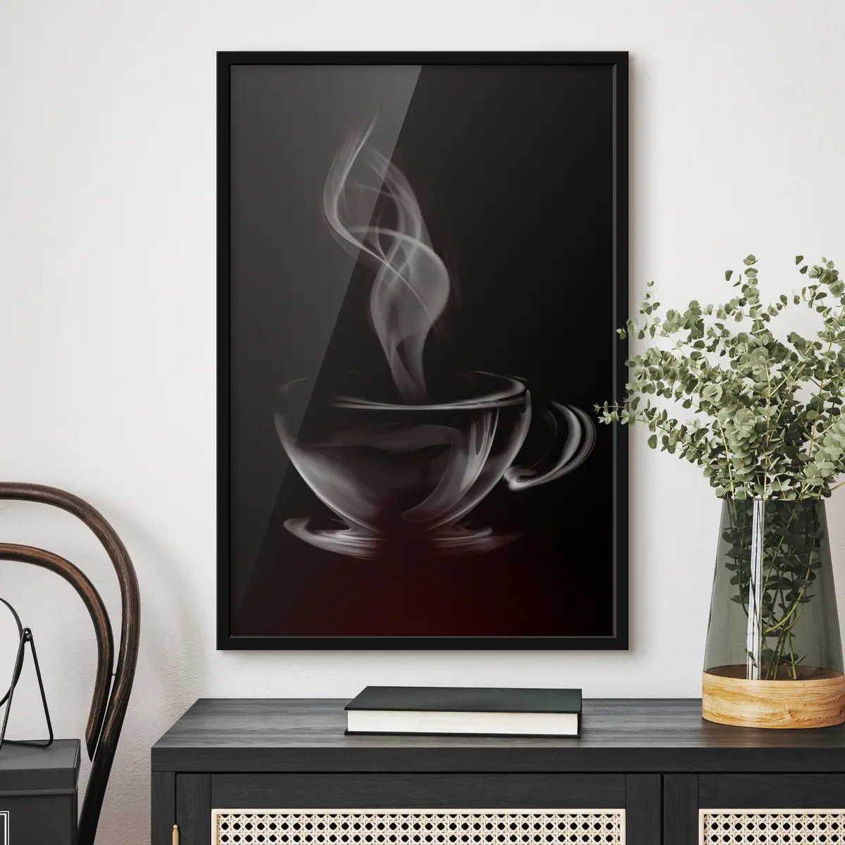 Poster Eine dampfende Tasse voller Wärme und Komfort f07459