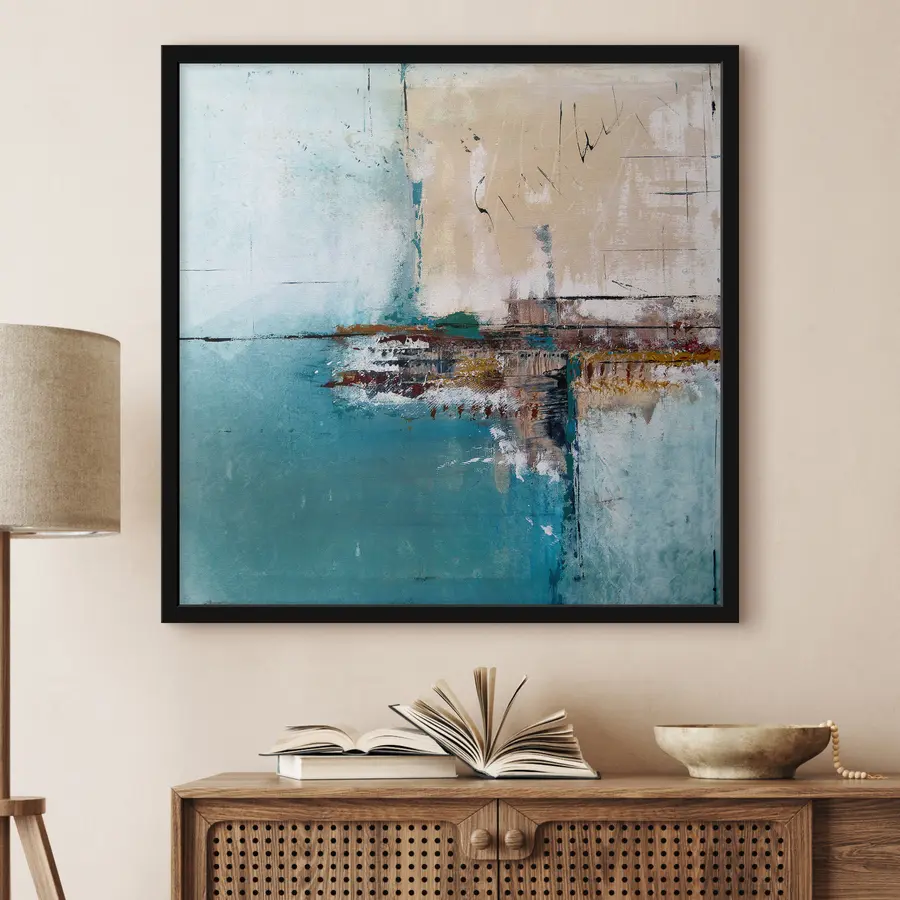 Fototapete Abstrakter Blues trifft auf strukturierte Schichten f01169