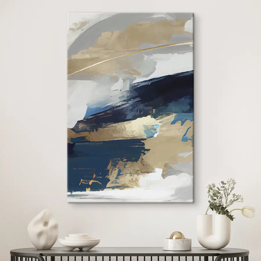 Wandbilder Ausdrucksstarke grau-blaue Abstraktion s36621