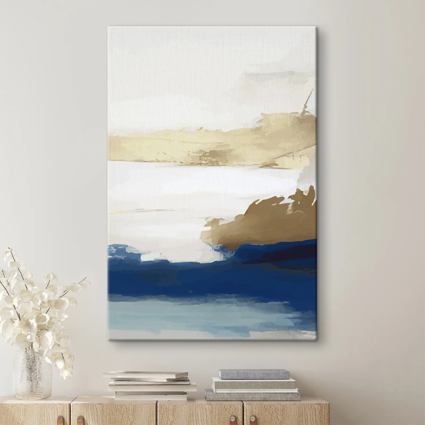 Wandbilder Leichte Abstraktion mit blauen Akzenten s36622