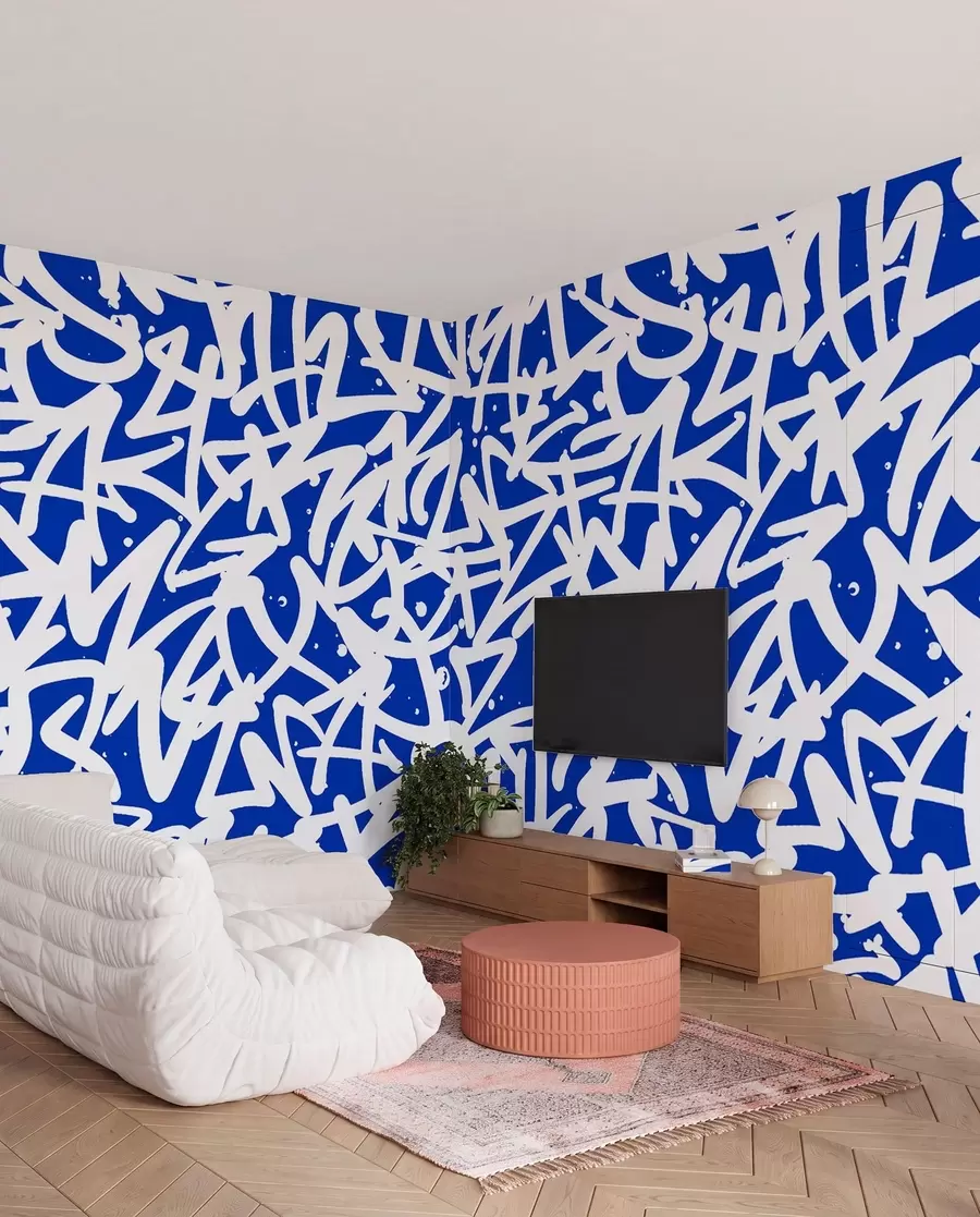 Fototapete Graffiti-Emotionen: Blau u99087v2