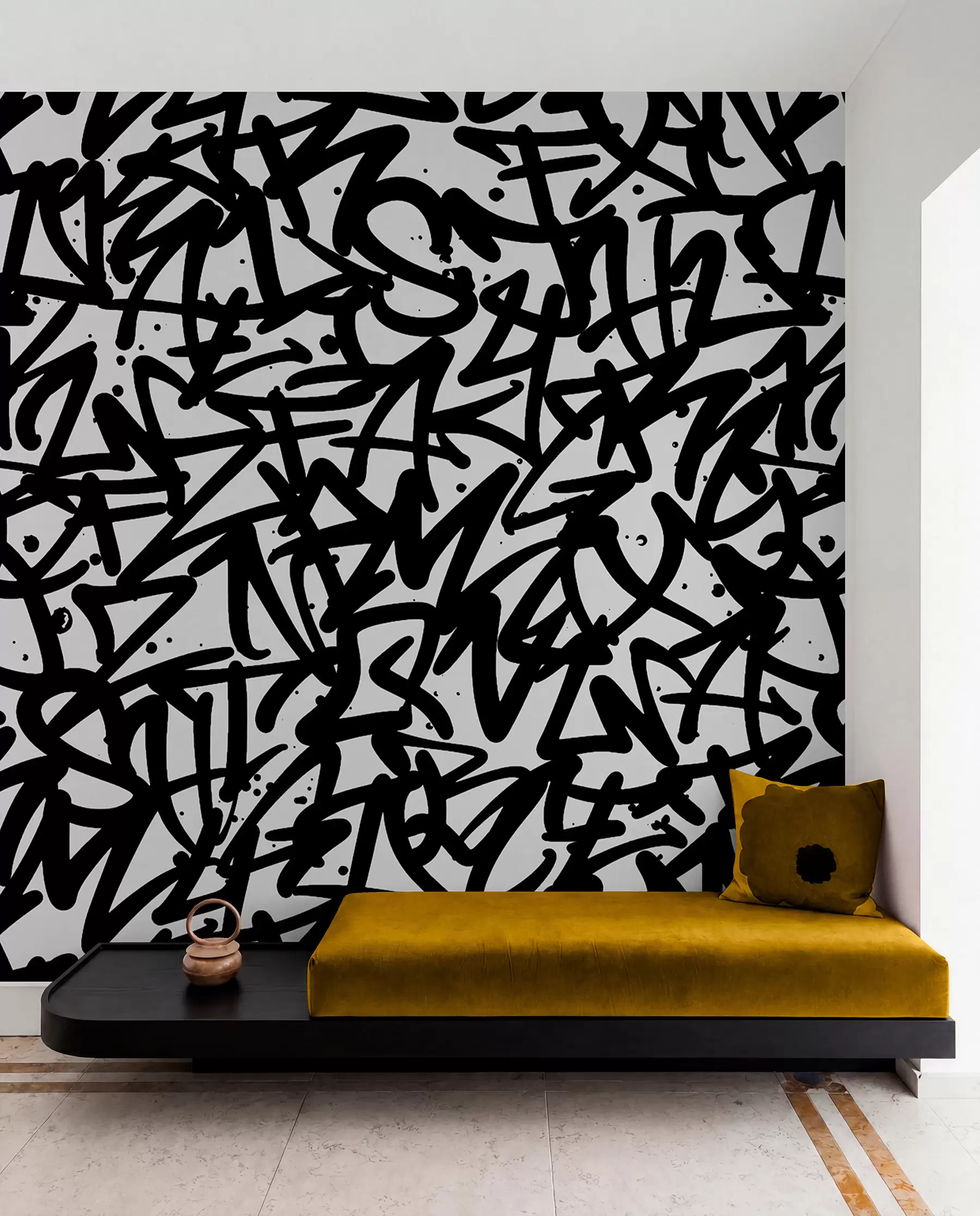 Fototapete Graffiti Emotionen: Schwarz u99087v3