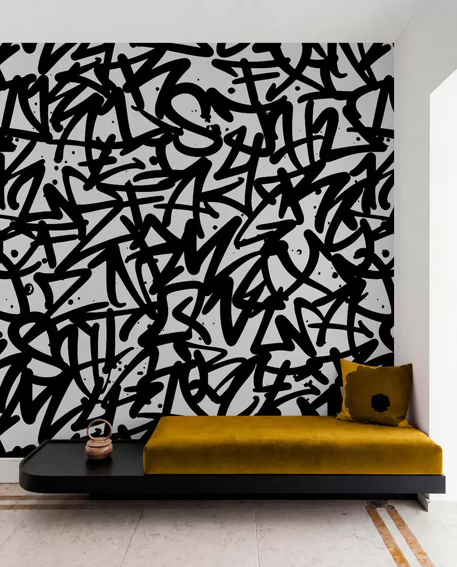 Fototapete Graffiti Emotionen: Schwarz u99087v3
