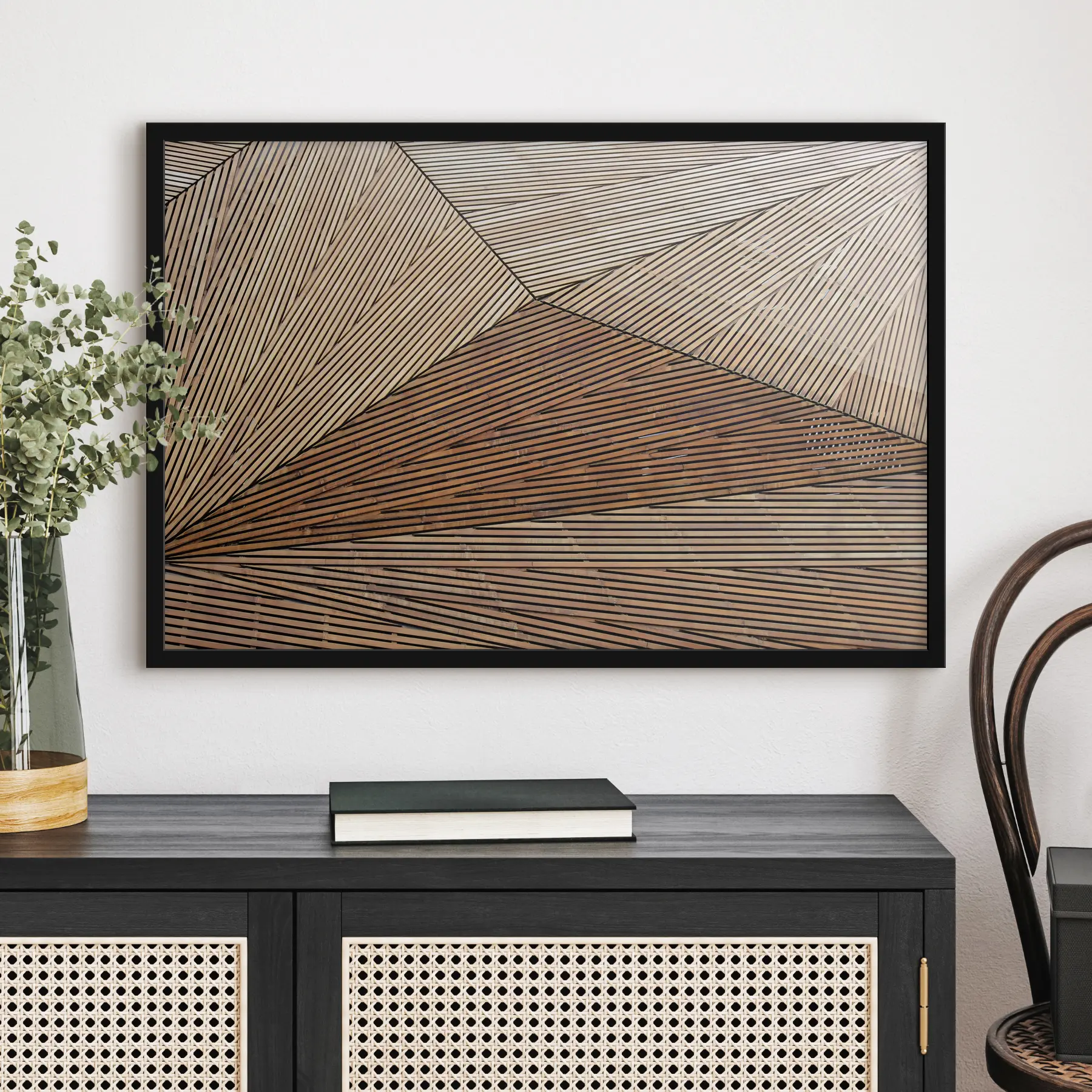 Fototapete Geometrische Muster in natürlichen Materialien f32750