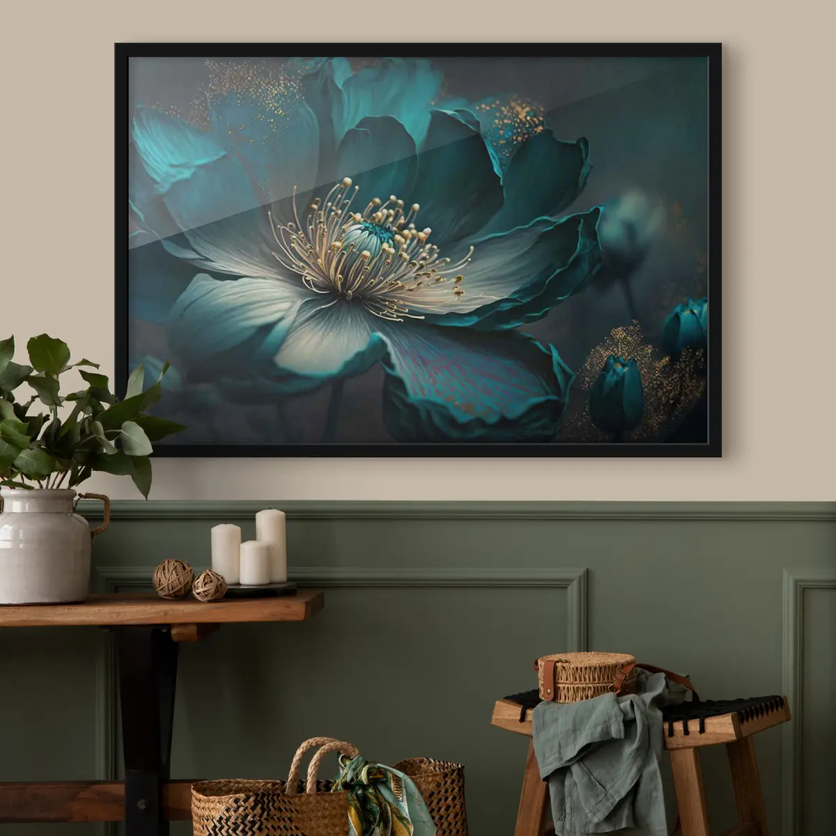 Poster Elegante Blüte in leuchtenden Farben f34854