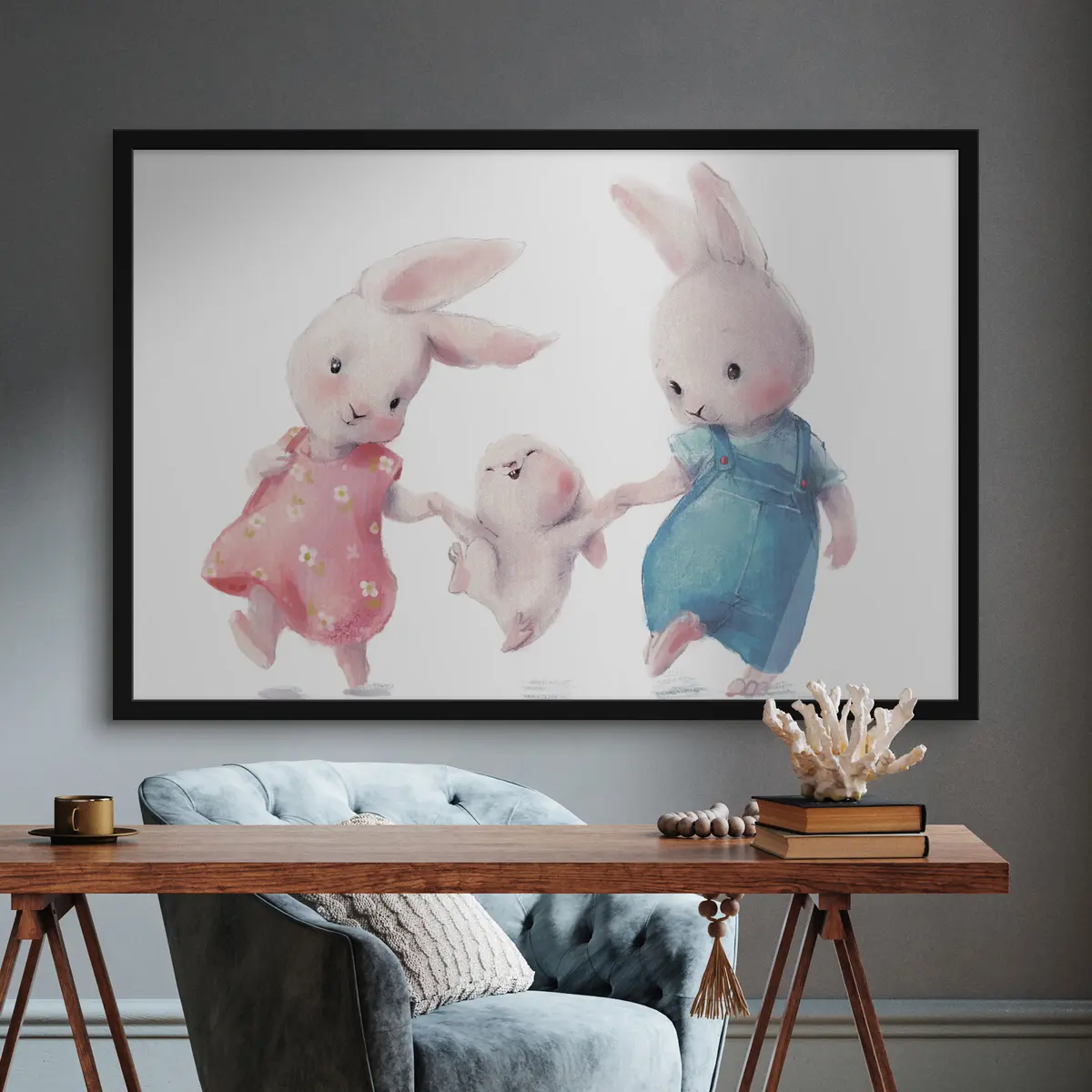 Poster Hasen genießen einen fröhlichen Moment f34997