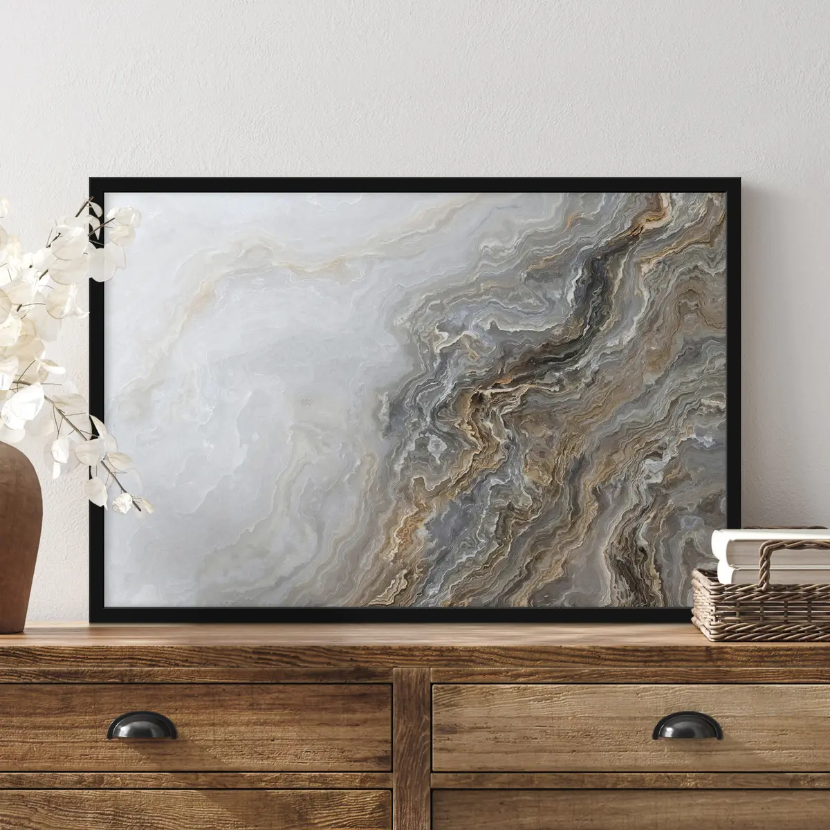 Poster Grauer Marmor mit Adern f36030