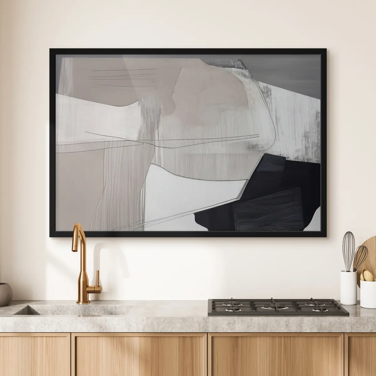 Poster Abstrakte Formen in gedeckten Tönen f36039