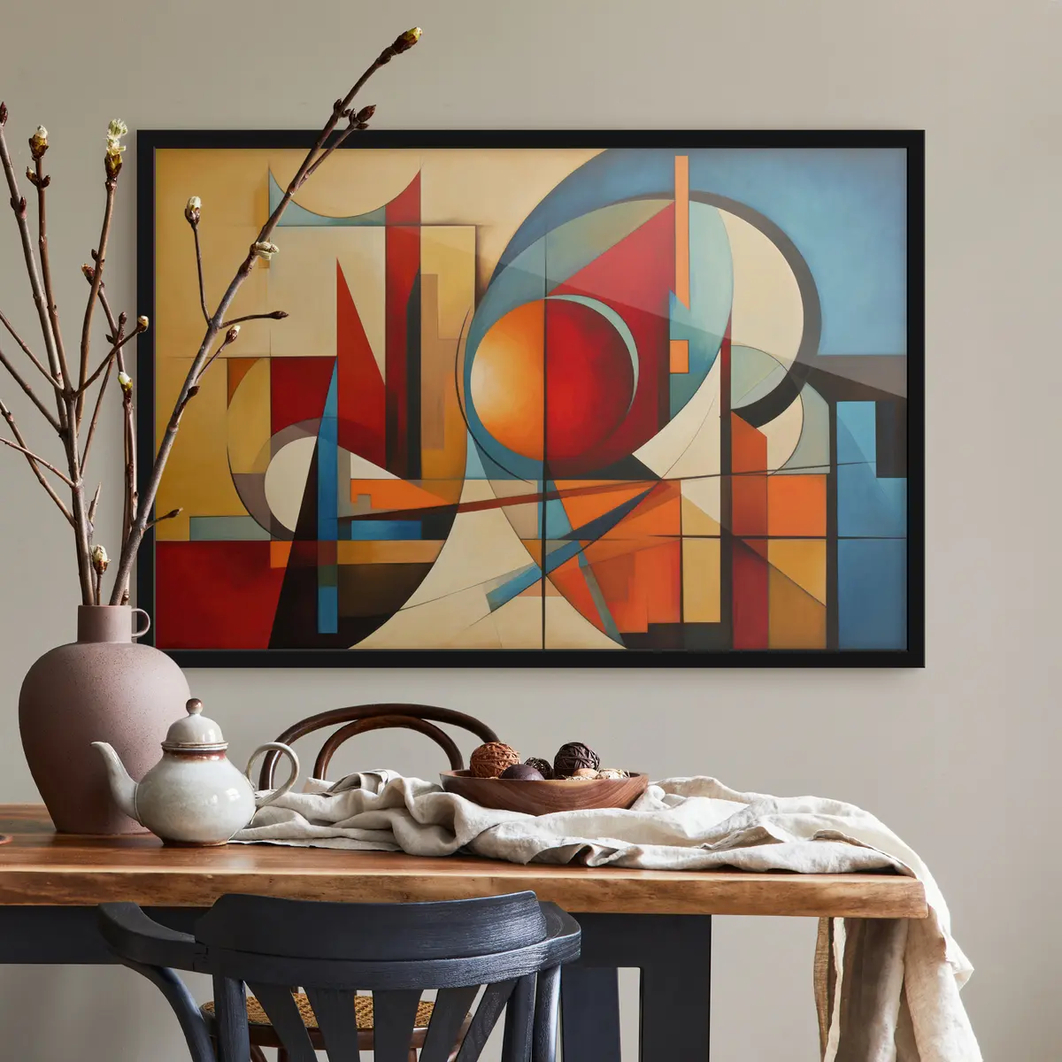 Poster Farbenfrohe abstrakte geometrische Komposition f36302