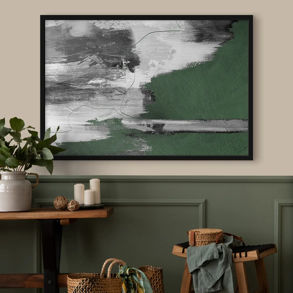 Poster Abstrakte Farben in strukturierter Harmonie f36289