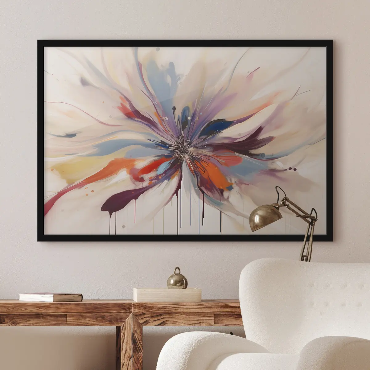 Poster Lebendige Explosion von Farbe und Bewegung f36806