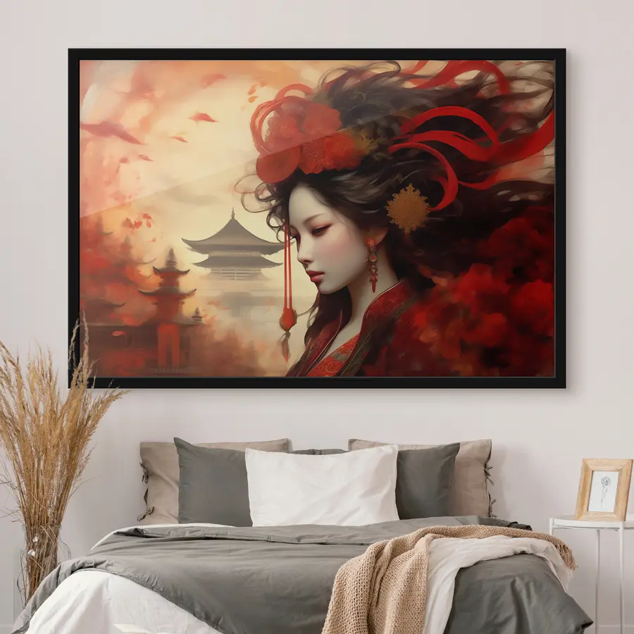 Fototapete Elegante Schönheit in einer lebendigen Landschaft f36808