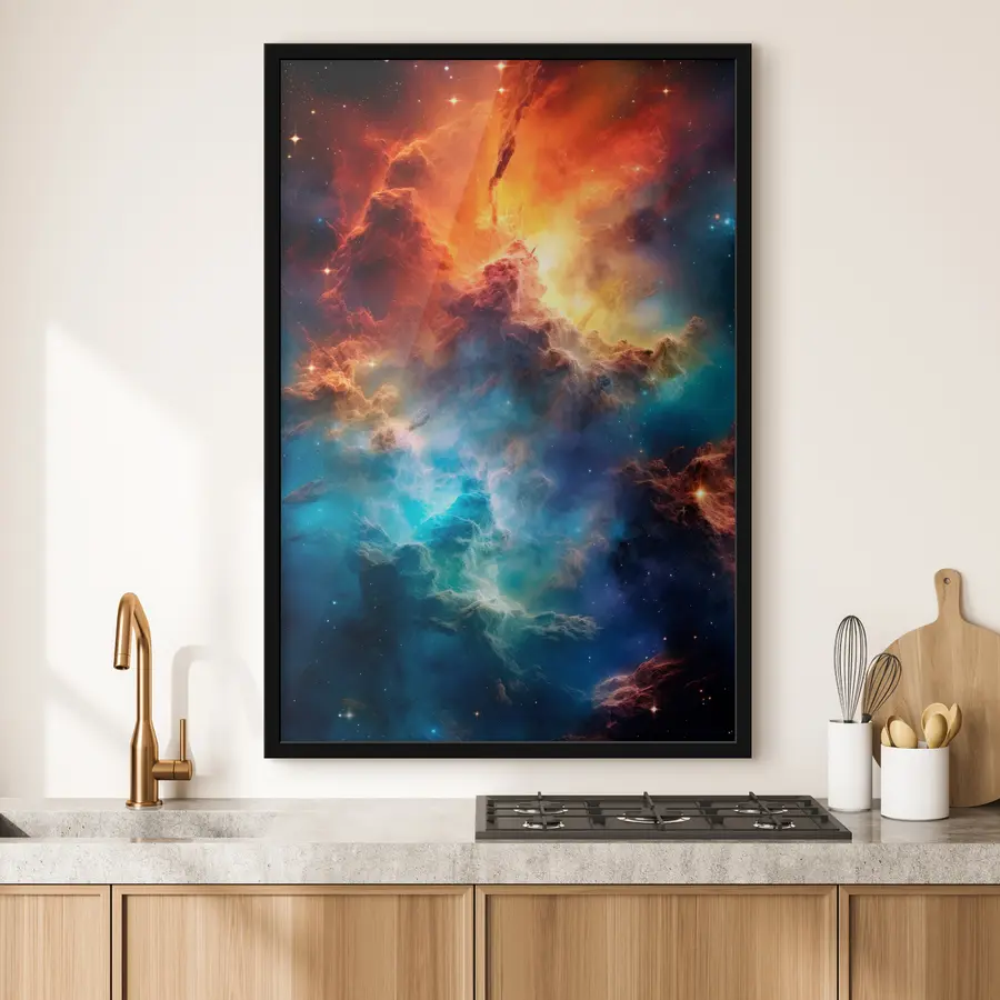 Fototapete Lebendige himmlische Wellen kosmischer Farben f35365