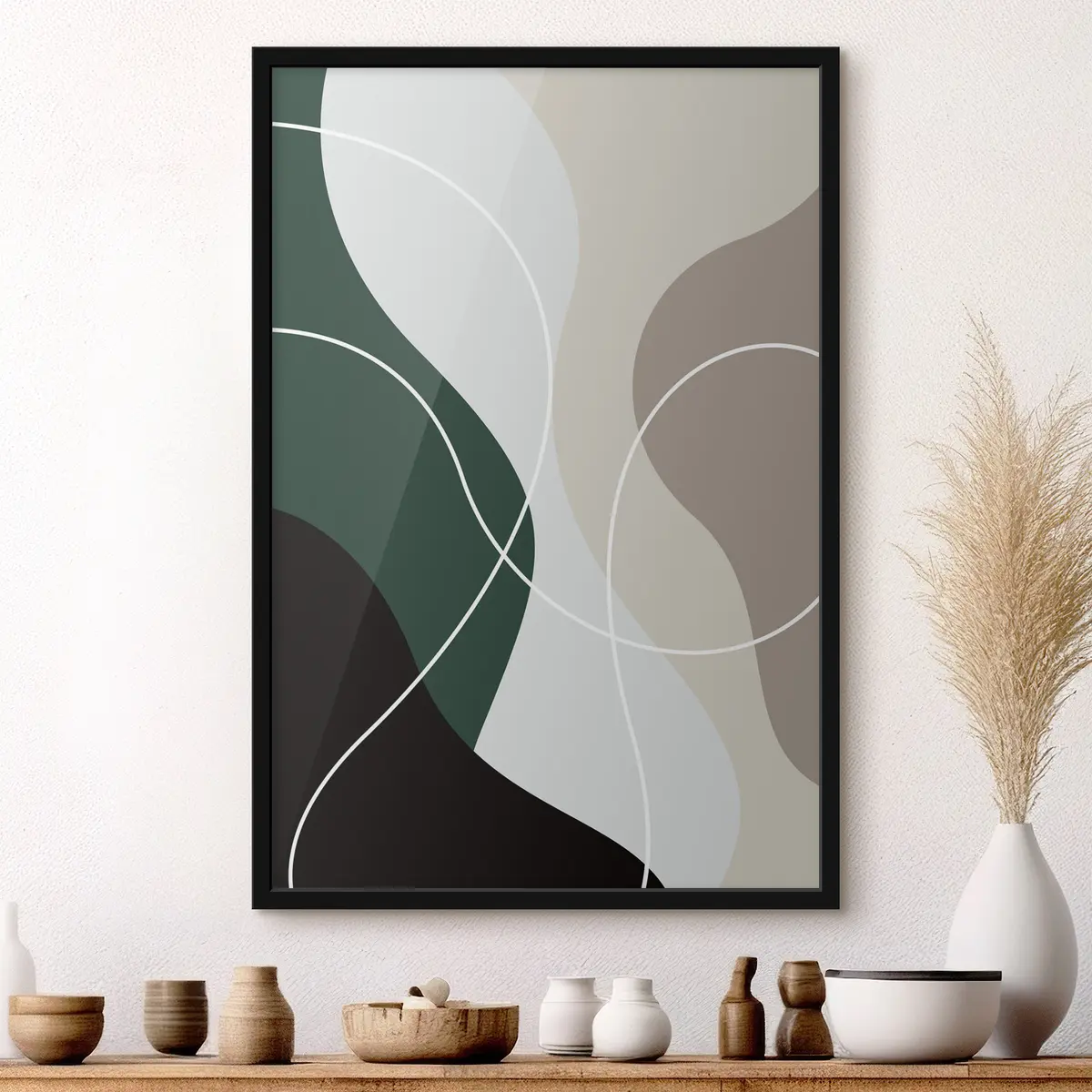 Poster Abstrakte Formen in beruhigenden Farben f35947