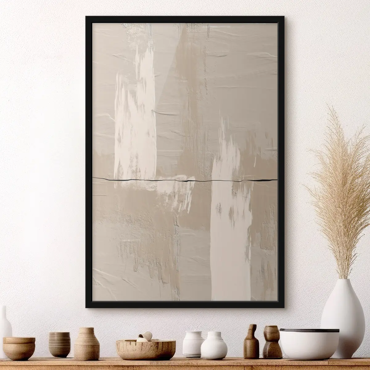 Poster Neutrale Töne und weiche Texturen verschmelzen f36304