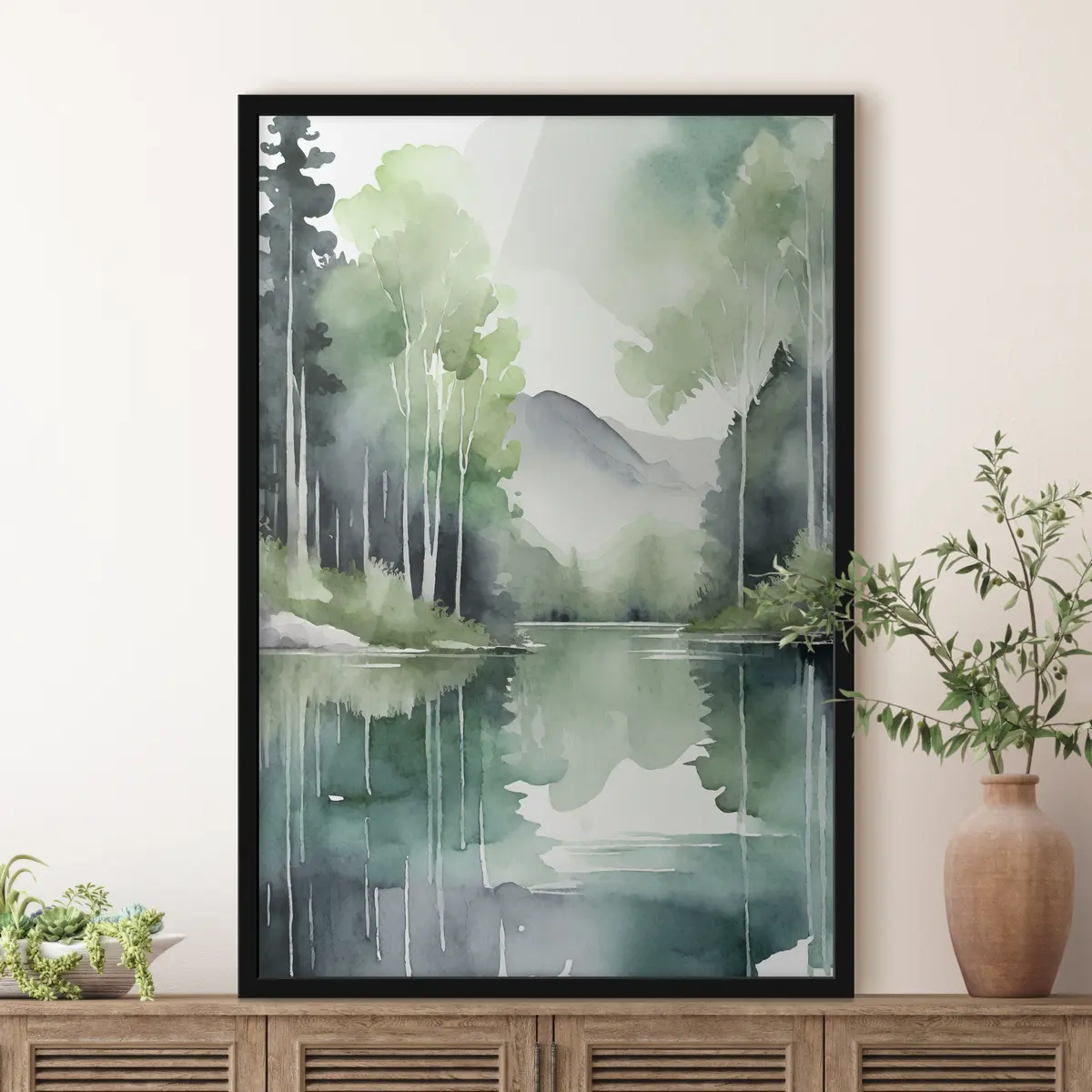 Poster Ruhige Landschaft, die die Schönheit der Natur widerspiegelt f36503