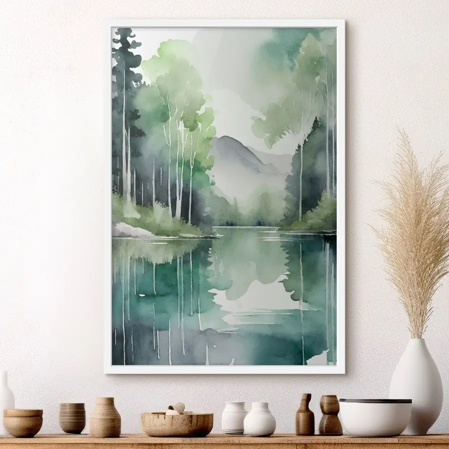 Fototapete Ruhige Landschaft, die die Schönheit der Natur widerspiegelt f36503