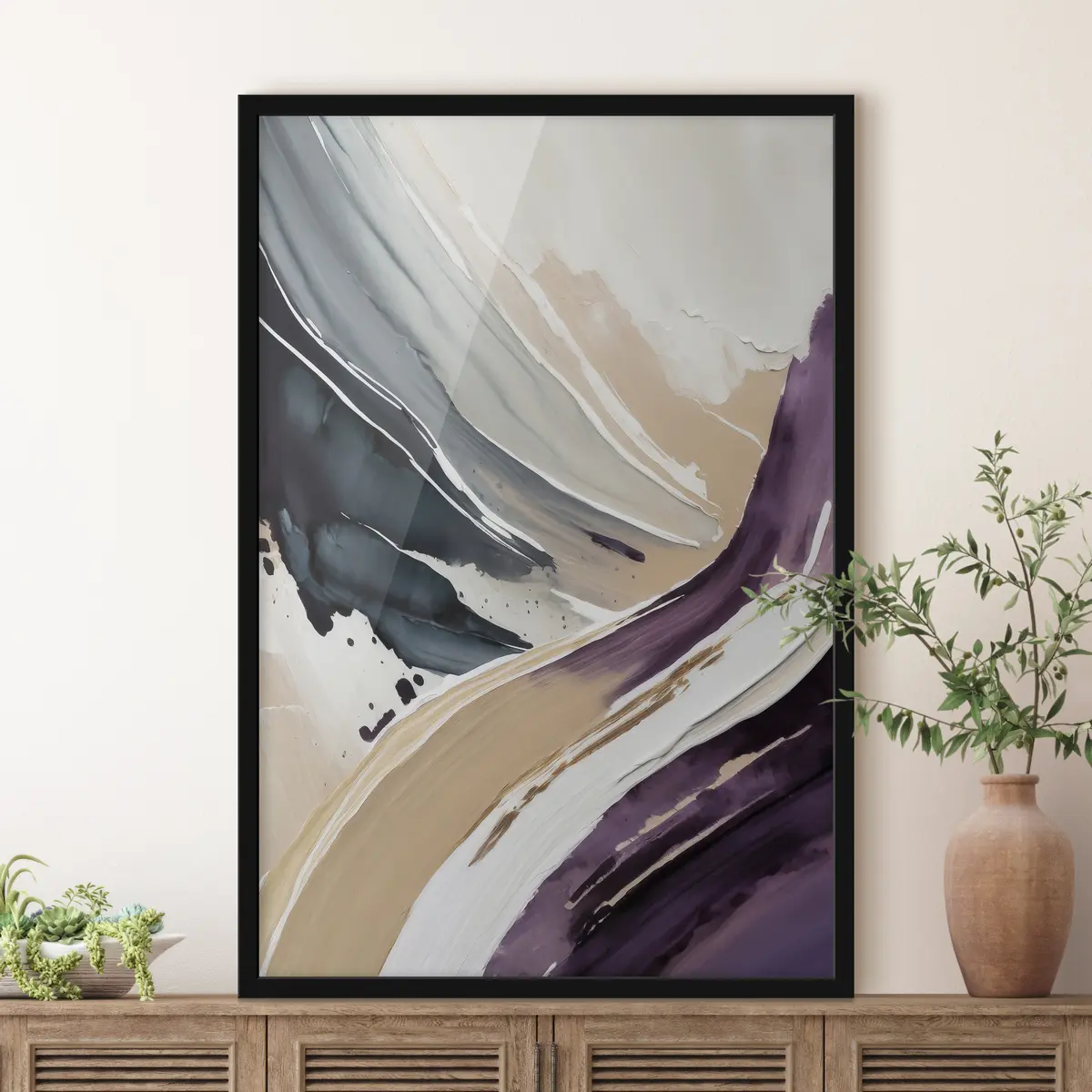 Poster Fließende Farben in harmonischen Mustern f36504