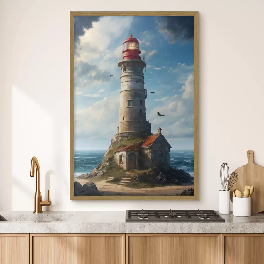 Fototapete Ruhiger Leuchtturm am Meer f36448