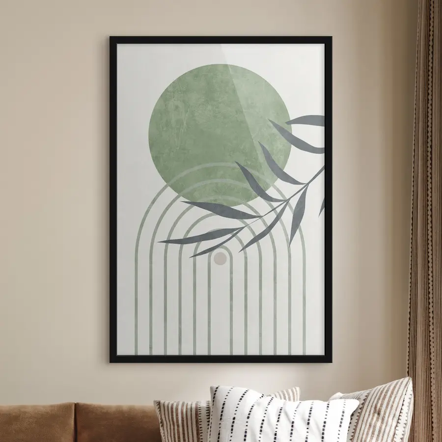 Fototapete Sanfte Kurven und zarte Grüntöne f36421