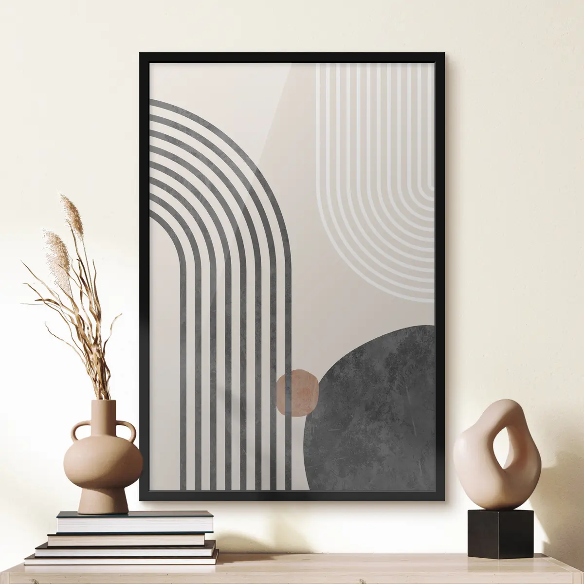 Poster Komposition aus abstrakten Linien und Formen f36493