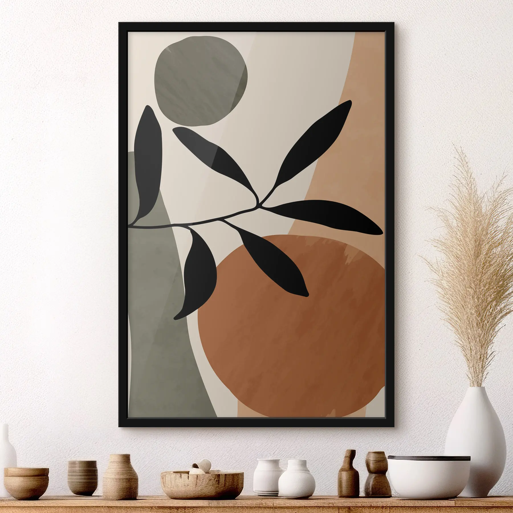 Fototapete Abstrakte Formen mit natürlichen Elementen f36481