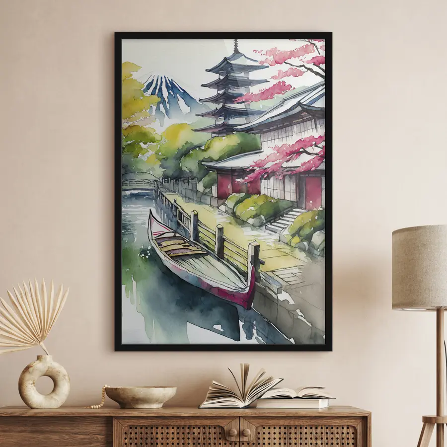 Fototapete Ruhige Landschaft mit historischer Architektur f36690