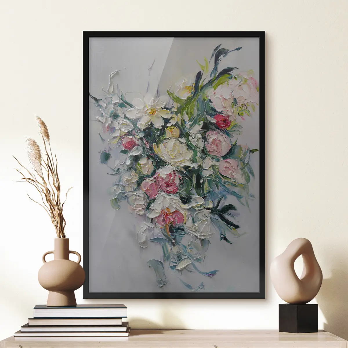 Poster Lebendige Blüten in sanften Pastelltönen f02859